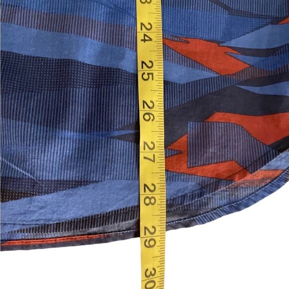 Calvin Klein Shirt Mens XL Black Blue Orange Geometric Button Up Short Sleeve - Picture 7 of 10
